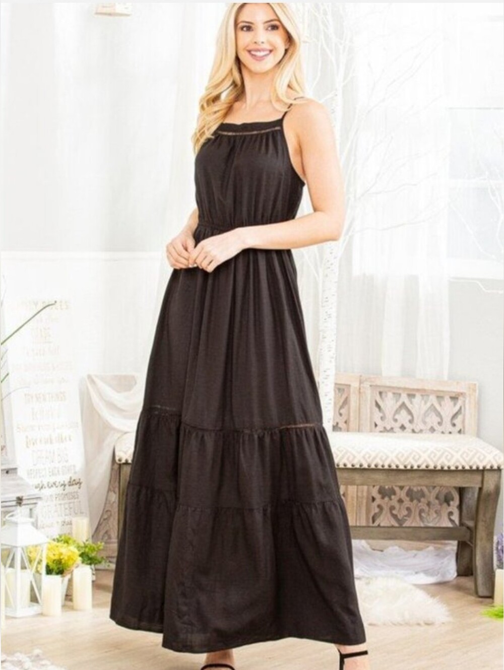 NWT! Black Sleeveless Maxi Dress